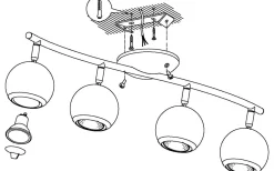 Bimeda Takspotlight 64cm GU10 LED 3000K 4x2,8W Nickel