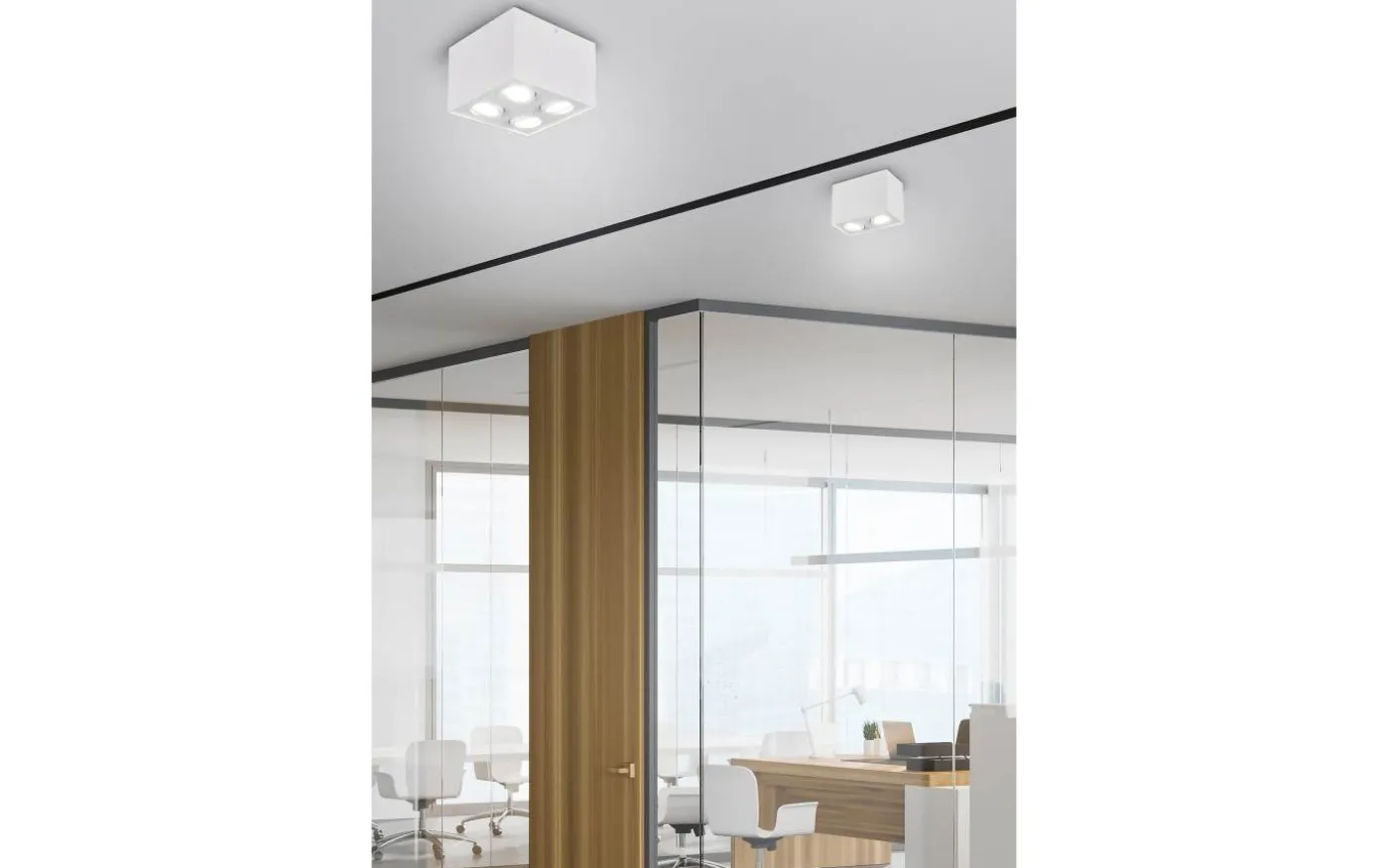 Biscuit Takspotlight 2-delad GU10 mattvit