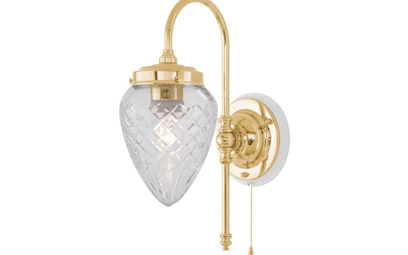 Blomberg - Mässing / Brytare / Vitt fäste