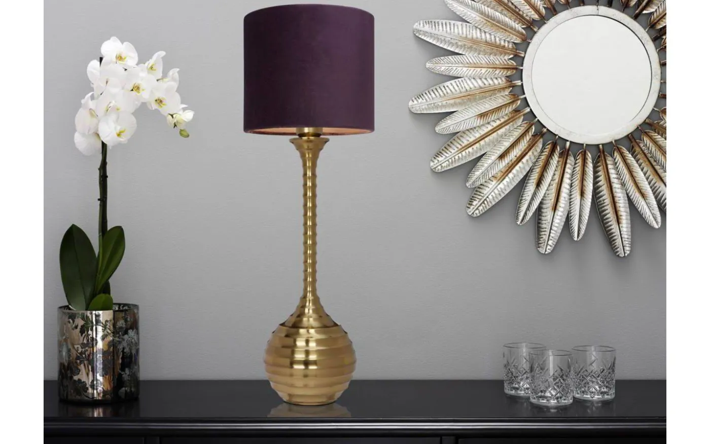 Boaz Lampfot 51cm Borstad Mässing