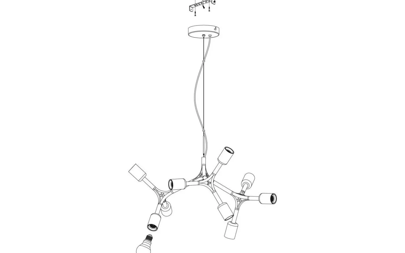 Bocadella Taklampa 64cm 9L Svart