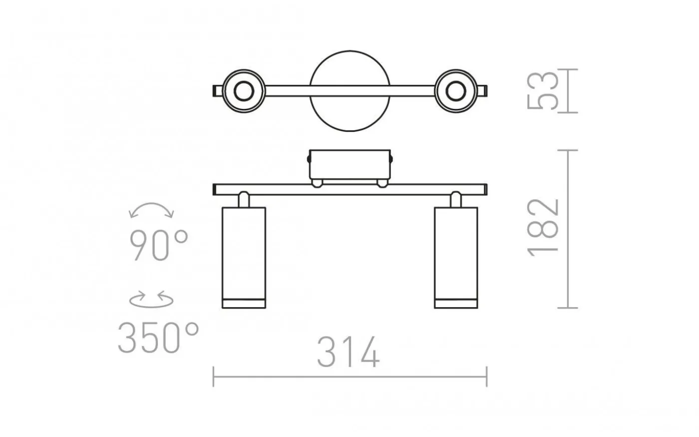 Bogard II Takspotlight Matt nickel LED 2x5W 3000K
