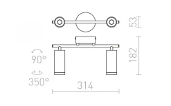 Bogard II Takspotlight Matt svart LED 2x5W 3000K