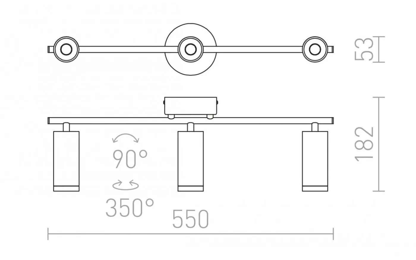 Bogard III Takspotlight Matt svart LED 3x5W 3000K