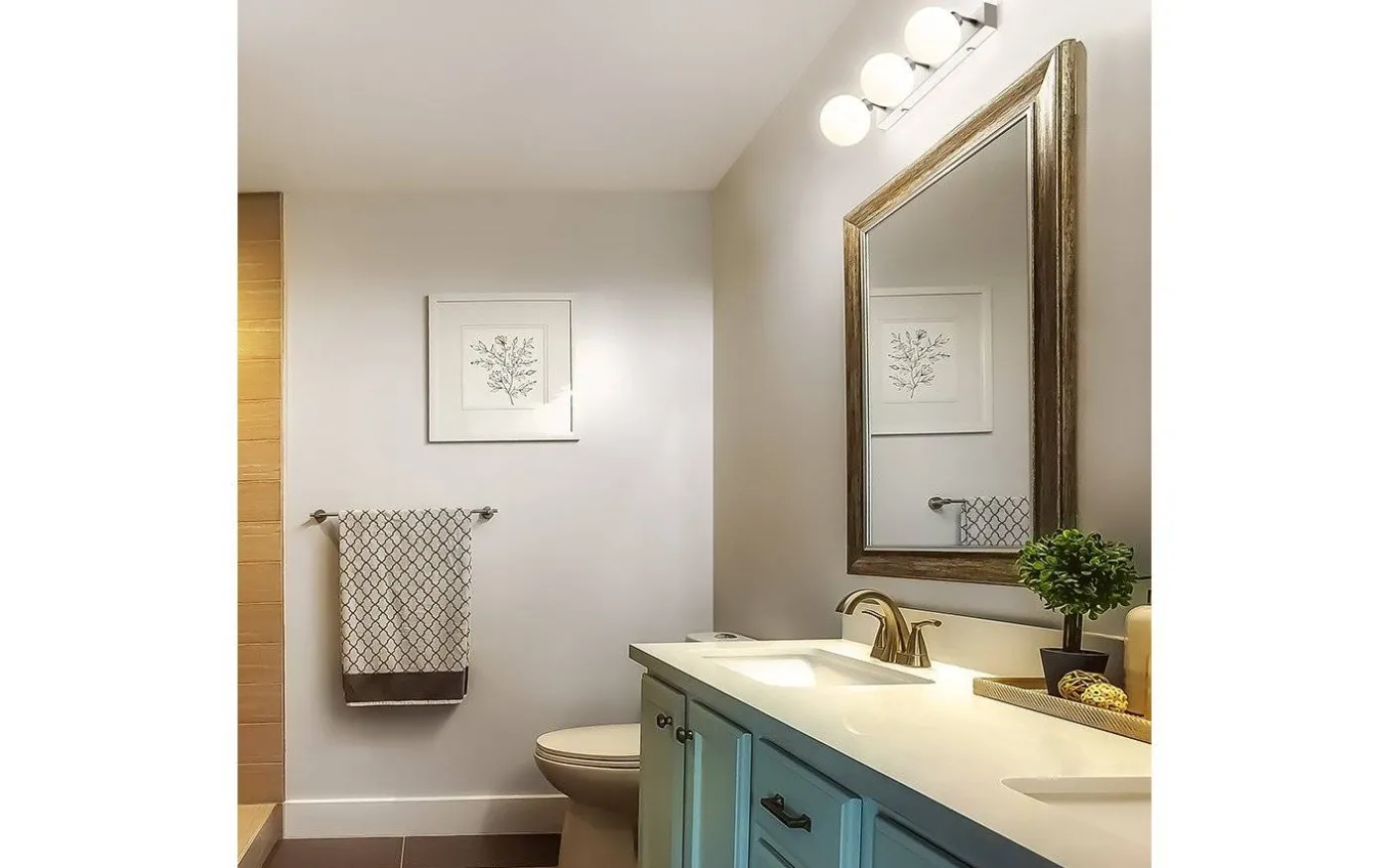 Bolly III Plafond 43cm Opal/Krom IP44