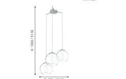 Bolsano Taklampa 51cm Krom