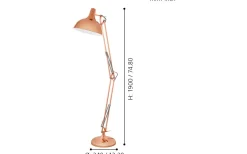 Borgillio Golvlampa 190cm Koppar