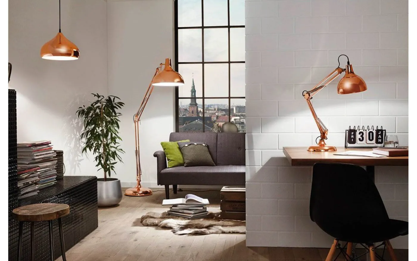 Borgillo Skrivbordslampa 71cm Koppar