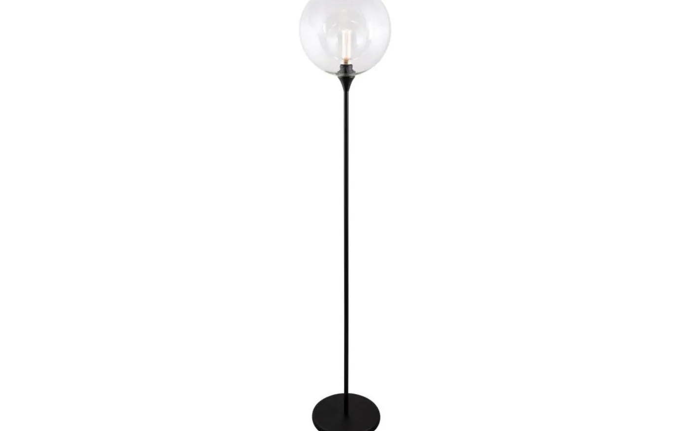 Bowl Golvlampa 150cm E27 Svart/Klar