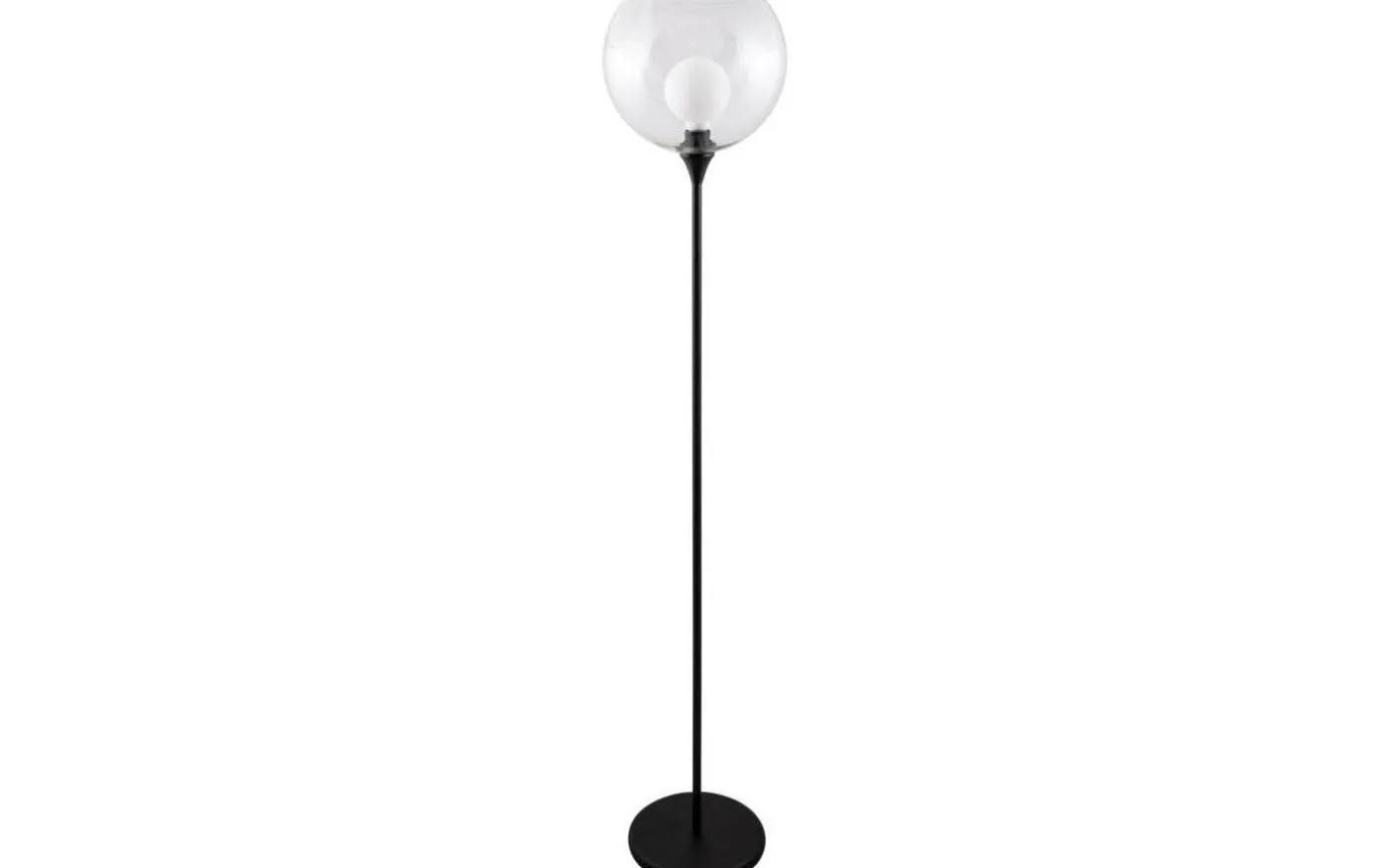 Bowl Golvlampa 150cm E27 Svart/Klar