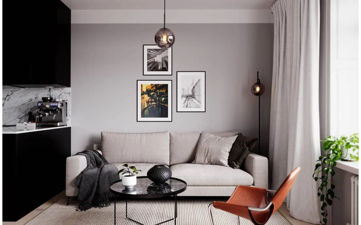 Boyle Golvlampa 164cm Rökgrå