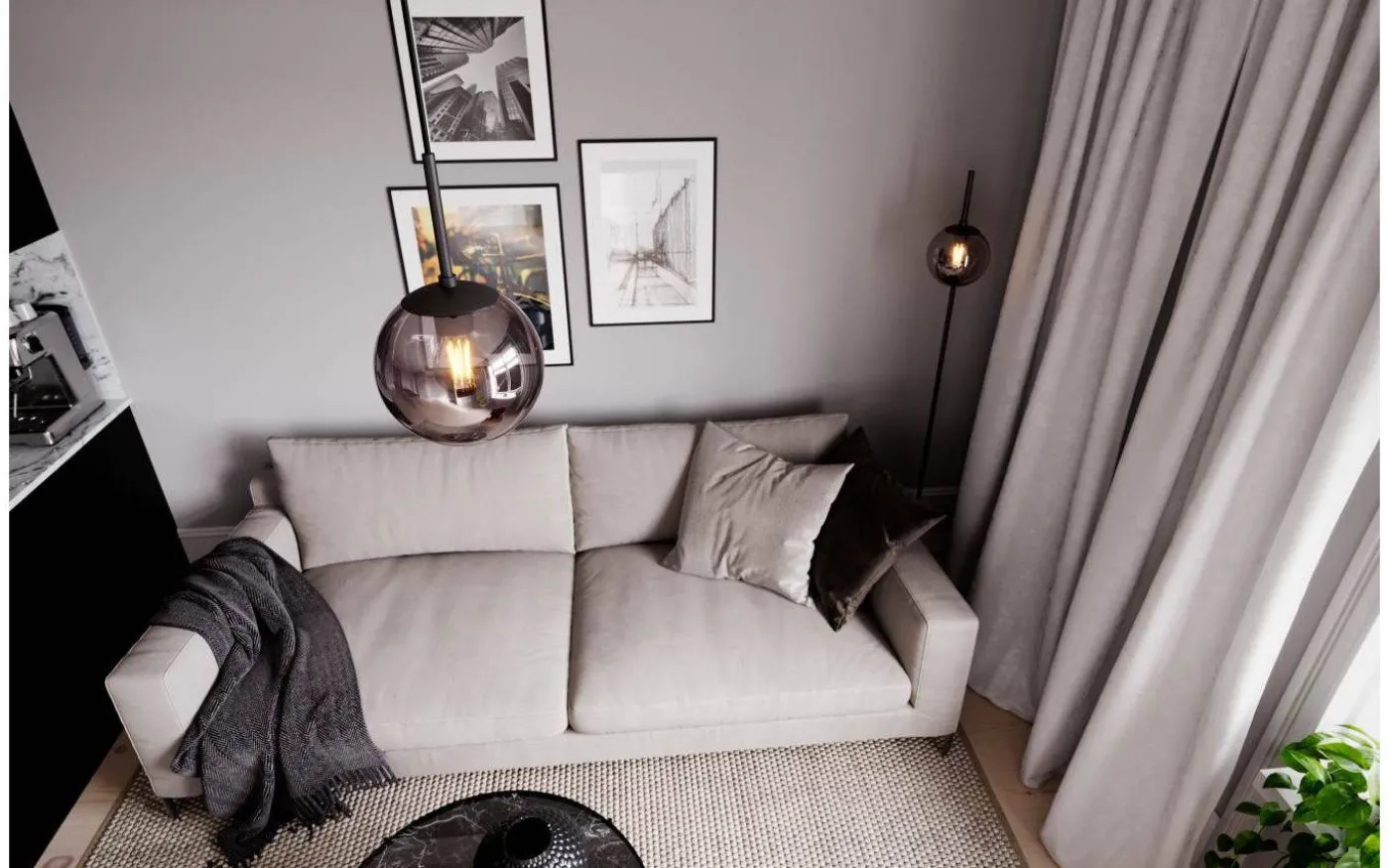 Boyle Golvlampa 164cm Rökgrå