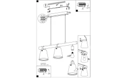 Boyle Taklampa 78cm 3L Svart
