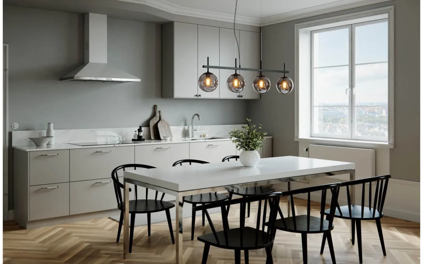 Boyle Taklampa 117cm Rökgrå