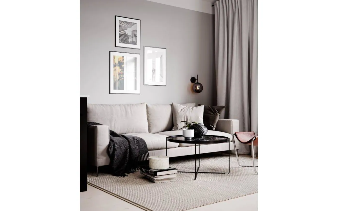 Boyle Vägglampa 31cm Rökgrå