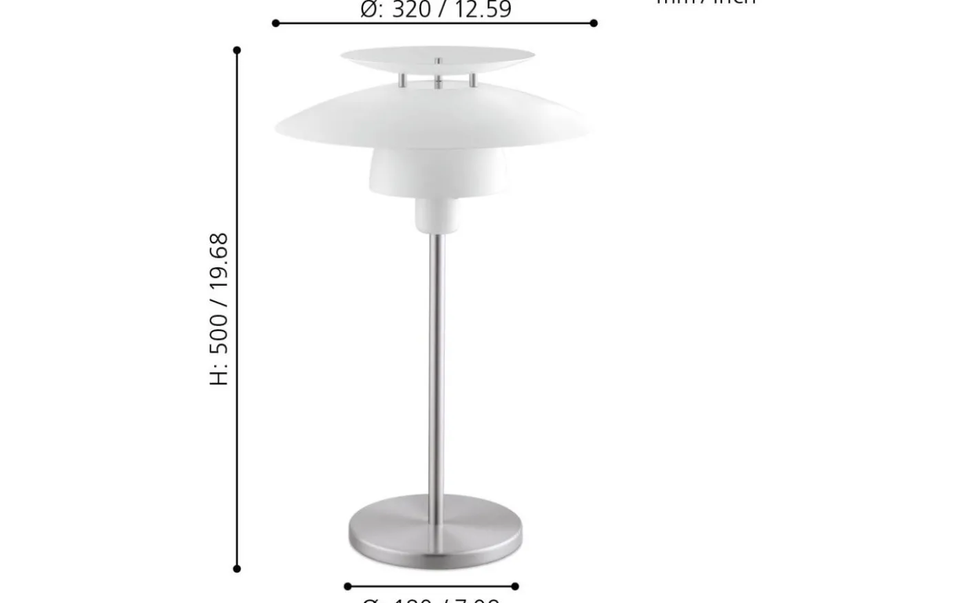 Brenda Bordslampa 50cm Vit