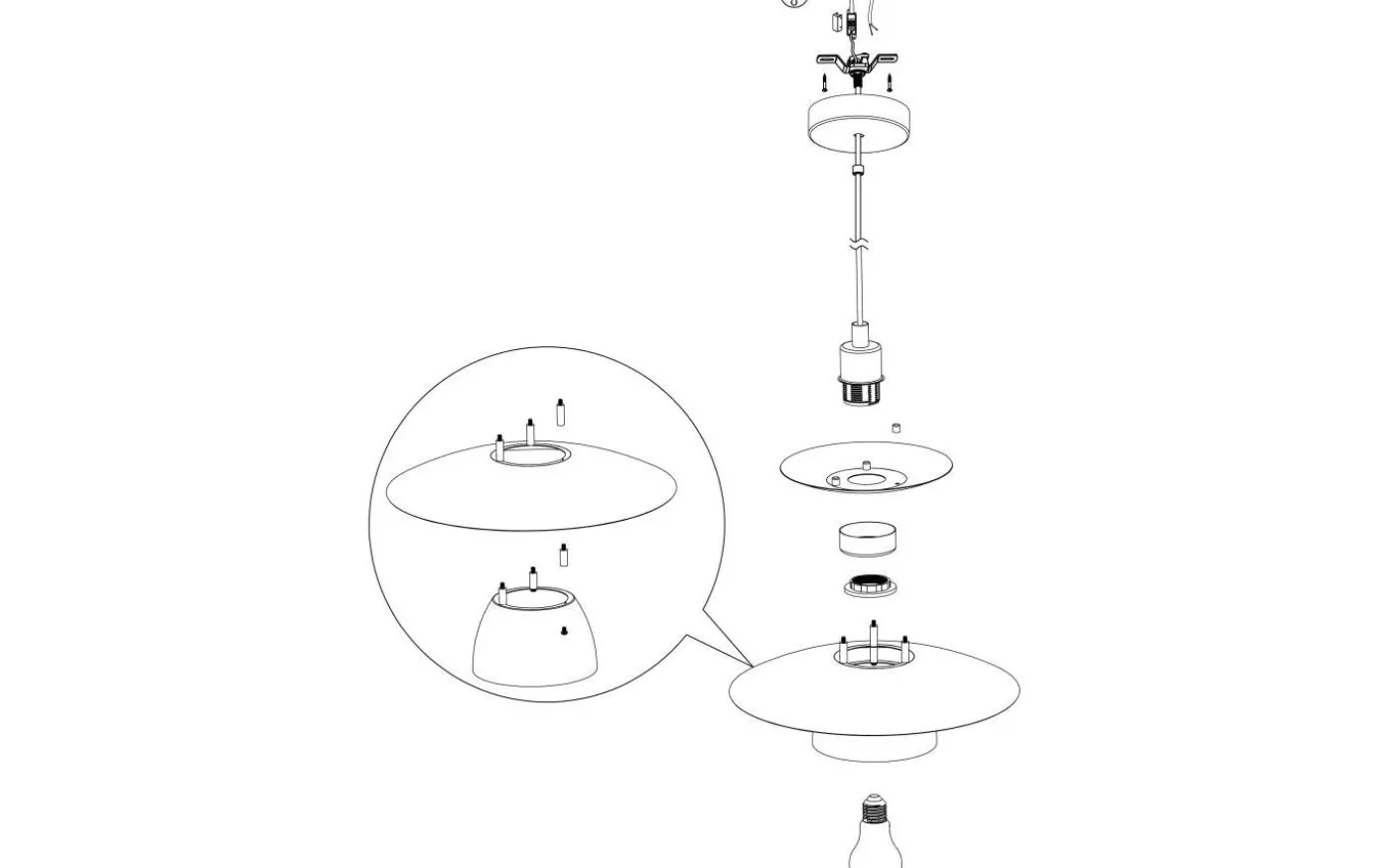 Brenda Taklampa 32cm Svart