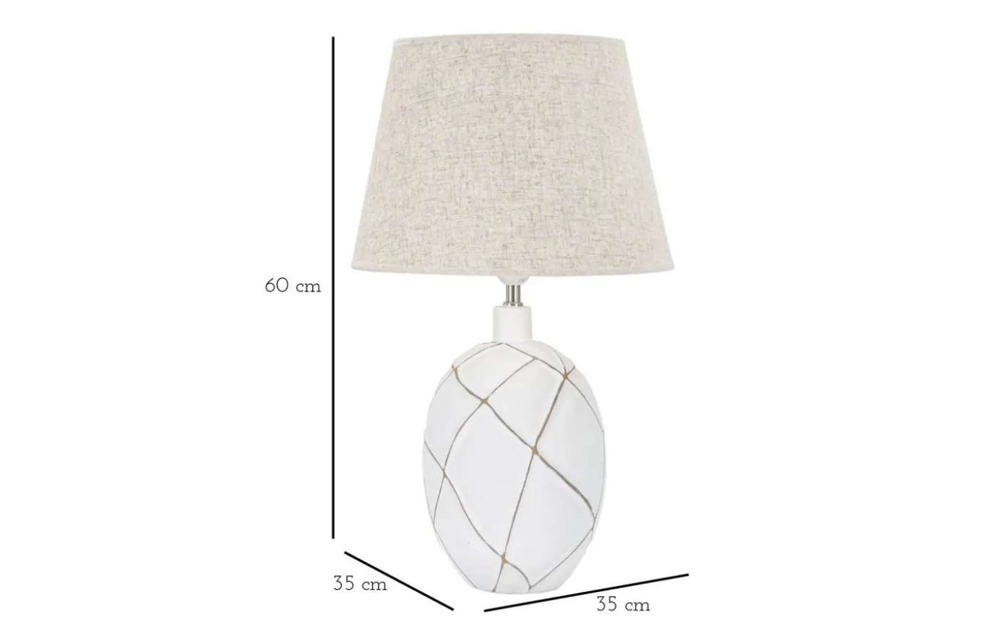 Brillante Bordslampa 60cm Vit/Beige