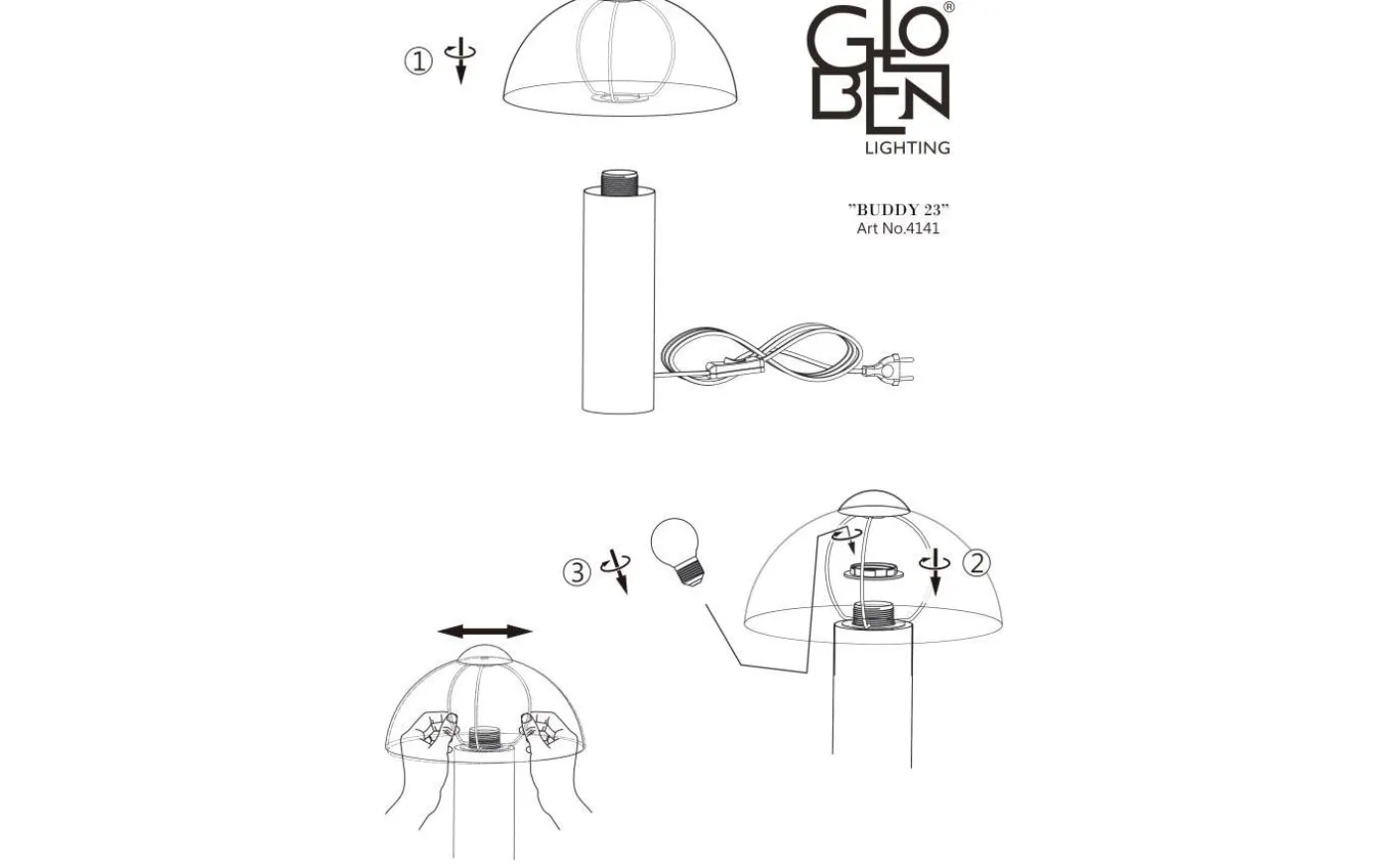 Buddy Bordslampa 36cm Svart