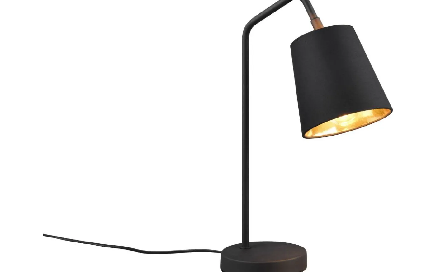 Buddy Skrivbordslampa E27 matt svart/guld