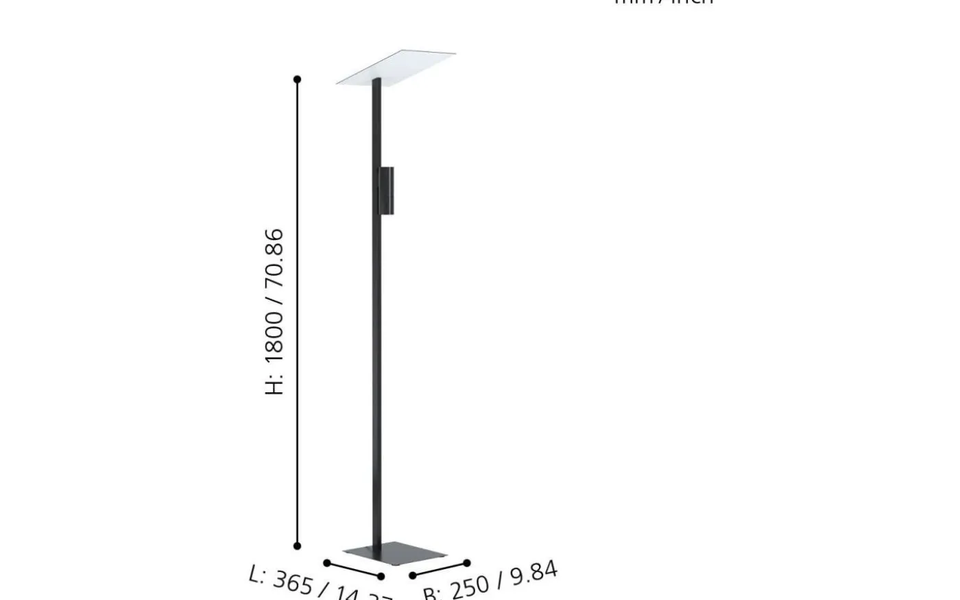 Budensea Golvlampa 180cm GU10 LED 3000K 2x4,5W Svart