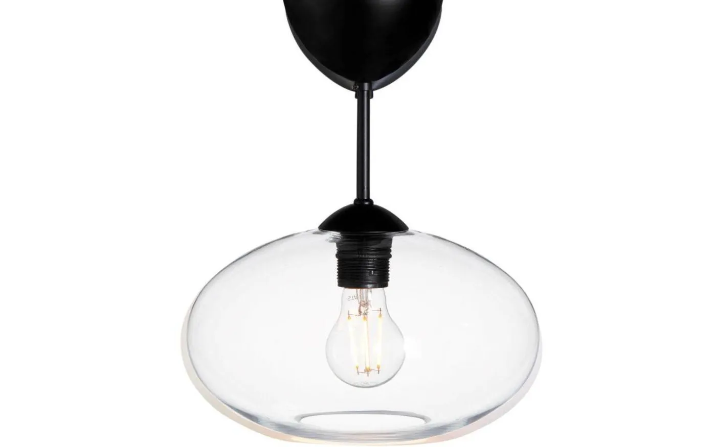 Bullo Plafond Ø27cm Mattsvart/Klarglas