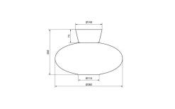 Bullo XL Plafond 38cm Aluminium/Opal