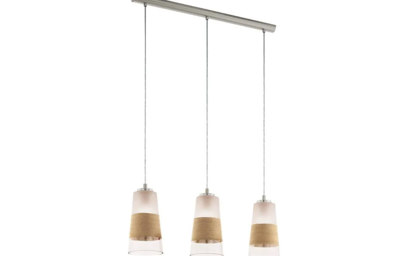 Burnham Taklampa 84cm 3L Borstad Stål/Bast