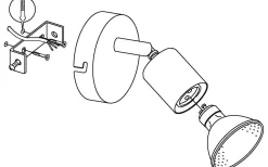 Buzz Takspotlight 6cm GU10 LED 3000K 2,8W Nickel