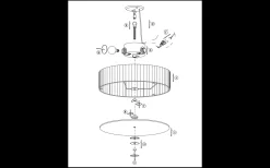 Byske Plafond 40cm 3L Svart/Frostad