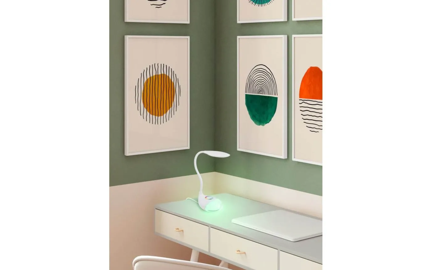 Cabado Skrivbordslampa 49cm LED RGB+5000K 2,4W Vit