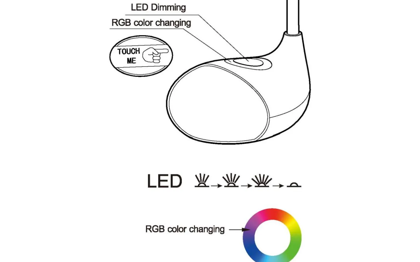 Cabado Skrivbordslampa 49cm LED RGB+5000K 2,4W Vit