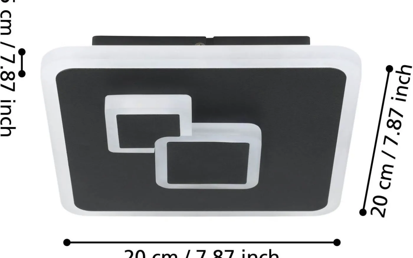 Cadegal Plafond 20cm LED 4000K 8W Svart