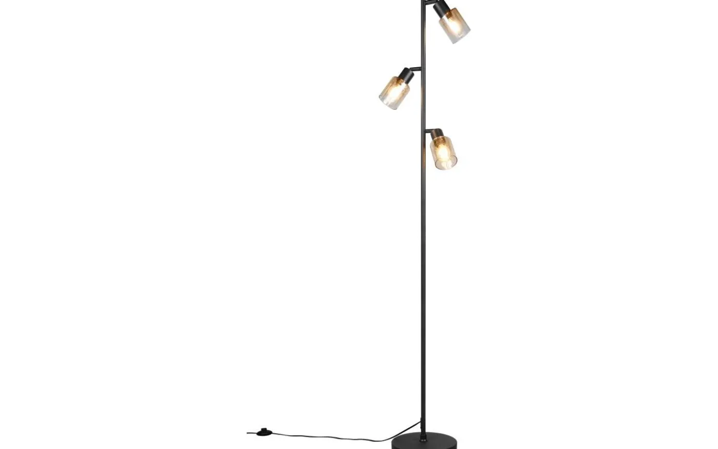 Cadiz Golvlampa 3-delad E14 matt svart/bärnsten