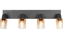 Cadiz Spotlight 4-delad E14 matt svart/bärnsten