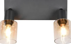 Cadiz Spotlight 2-delad E14 matt svart/bärnsten