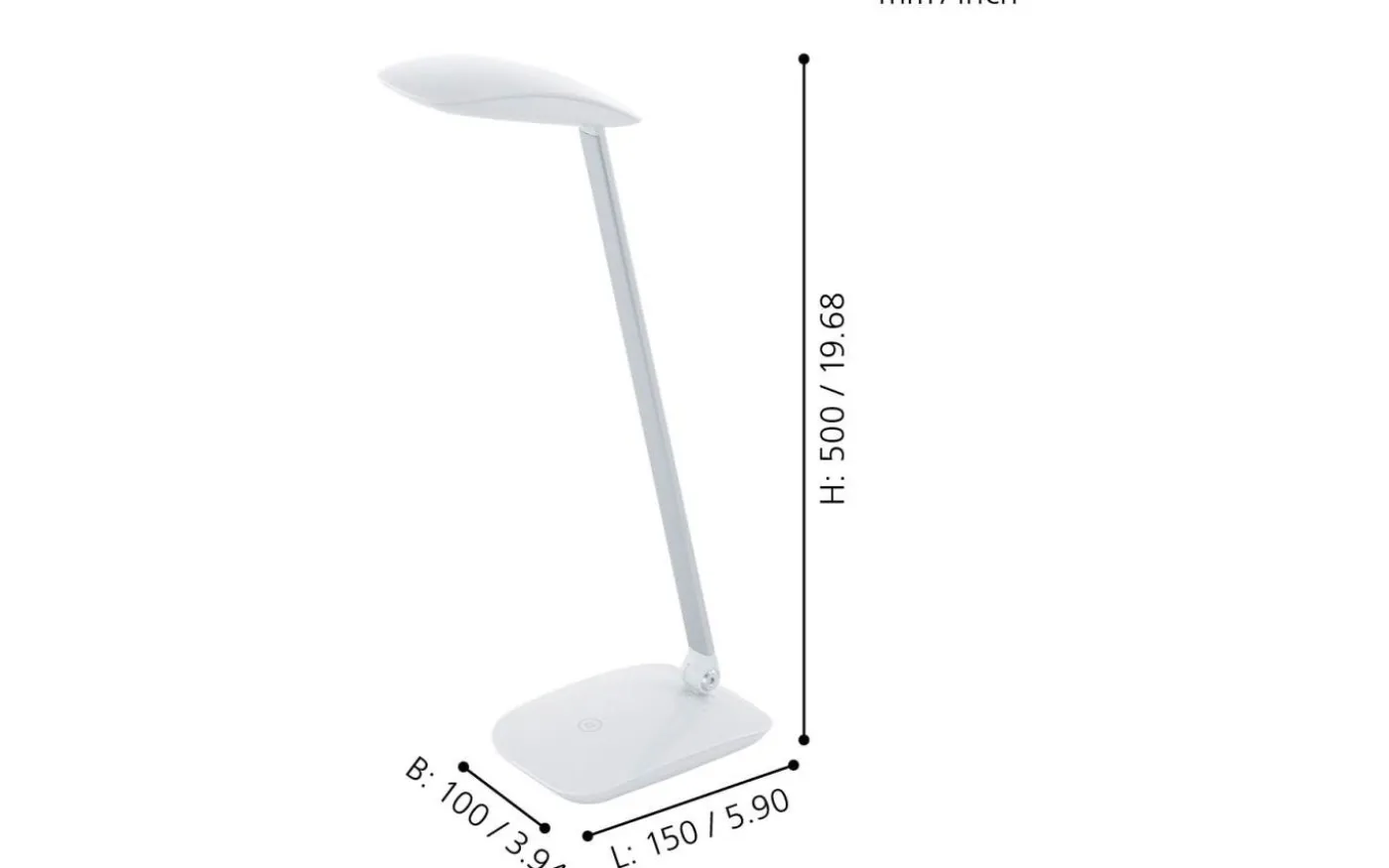 Cajero Skrivbordslampa 50cm USB LED 4000K 4,5W Vit