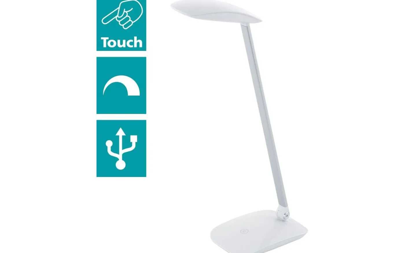 Cajero Skrivbordslampa 50cm USB LED 4000K 4,5W Vit