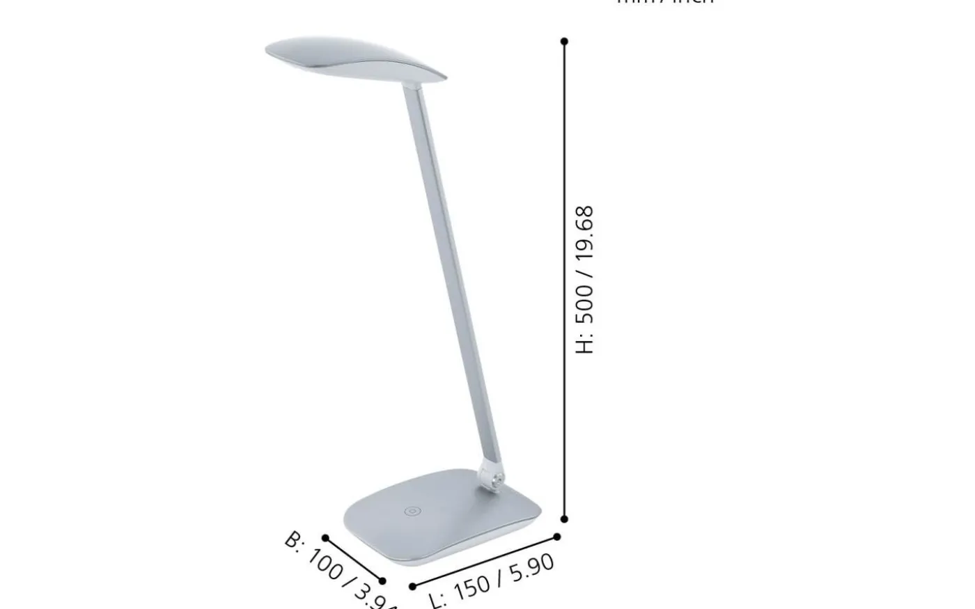 Cajero Skrivbordslampa 50cm USB LED 4000K 4,5W Silver