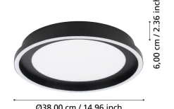 Calagrano Plafond 38cm LED 3000-6500K 21,5W med Fjärrkontroll Svart
