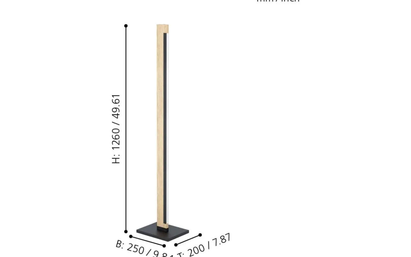 Camacho Golvlampa 126cm LED 3000K 19,5W Svart/Ek