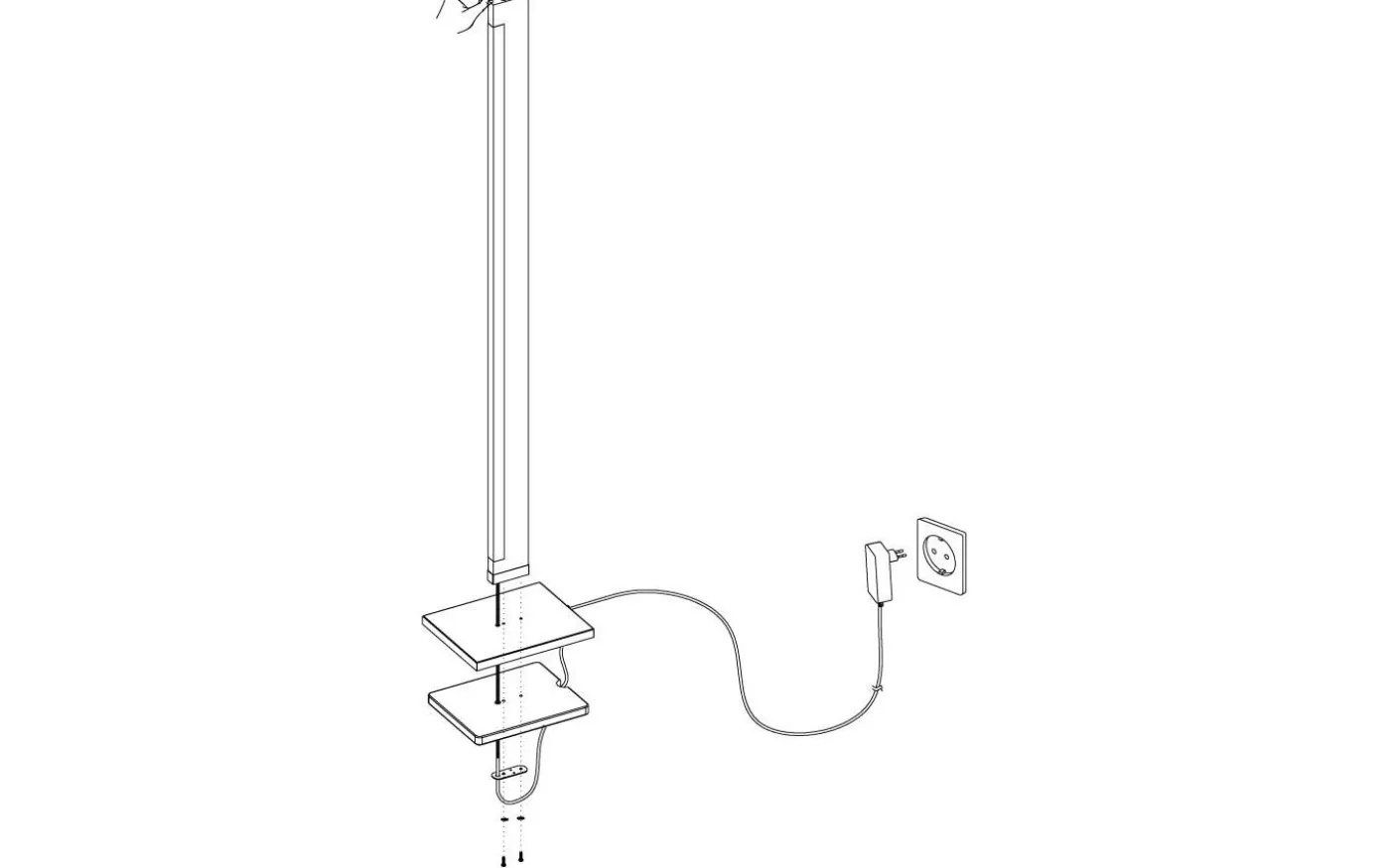 Camacho Golvlampa 126cm LED 3000K 19,5W Svart/Ek