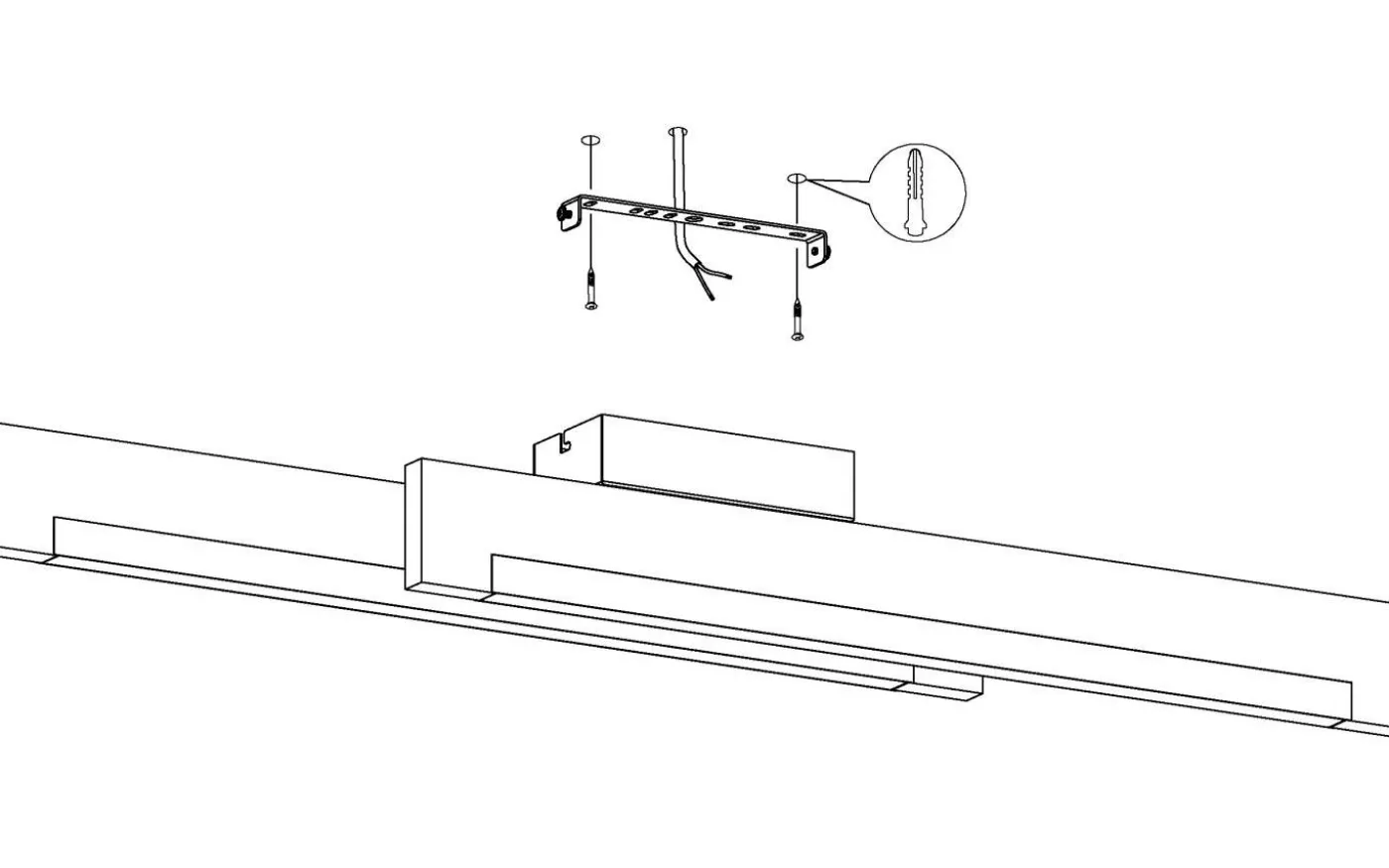 Camacho Plafond 94cm LED 3000K 20W Svart