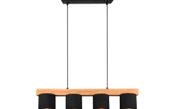 Cameron Takpendel 4-delad E14 svart/trä