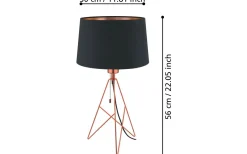 Camporale Bordslampa 56cm Koppar