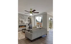 Candiz Takfläkt 106cm Mässing/Brun Med Belysning