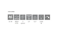 Candiz Takfläkt 106cm Mässing/Brun Med Belysning