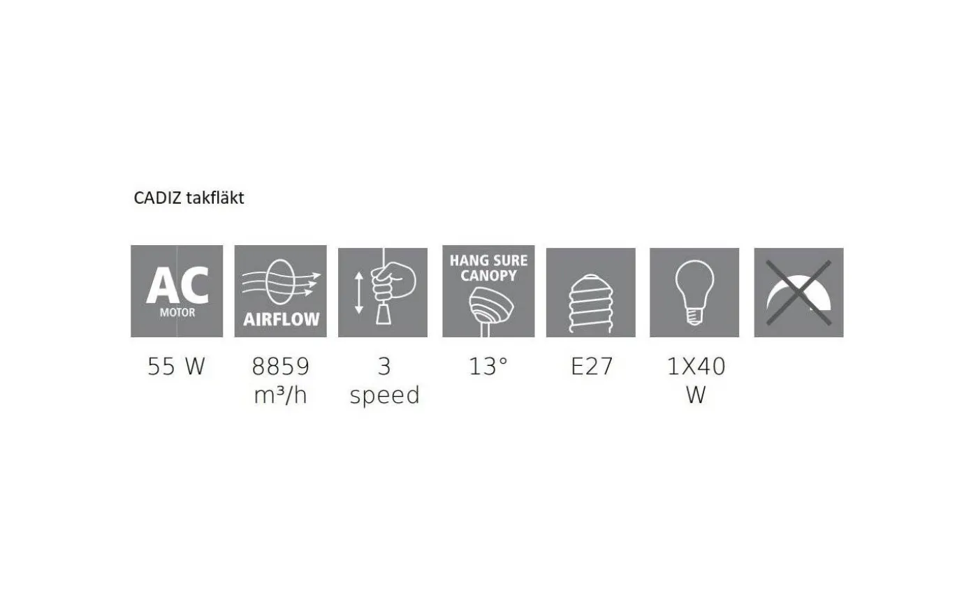 Candiz Takfläkt 106cm Mässing/Brun Med Belysning