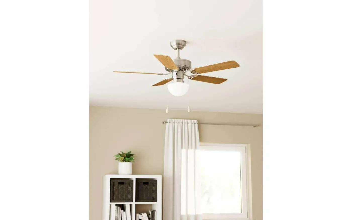 Candiz Takfläkt 106cm Nickel Med Belysning