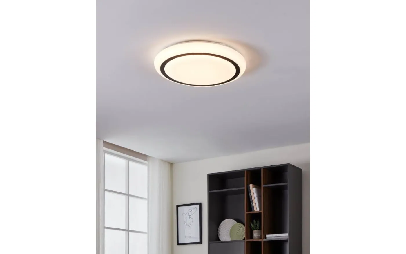 Capasso Plafond 48cm LED 3000K 19,5W Svart/Vit